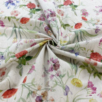 Garden Flowers Linen Look