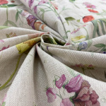 Garden Flowers Linen Look