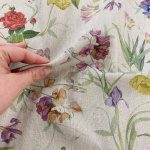 Garden Flowers Linen Look