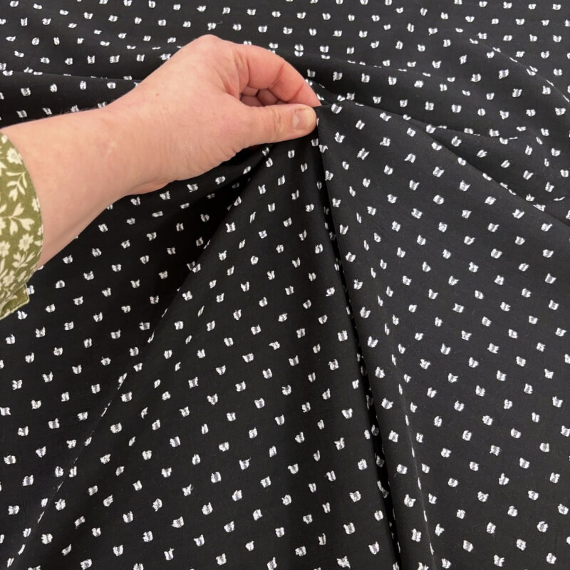Image of Black Swiss Dot Viscose