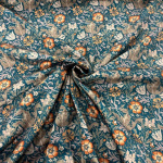 Morris Orange Floral Mercerised Cotton