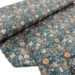 Morris Orange Floral Mercerised Cotton