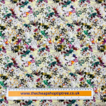 Busy Watercolour Floral Mercerised Cotton