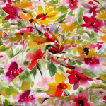 Fresh Flowers Linen Viscose Blend