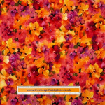 Fiery Flowers Linen Viscose Blend