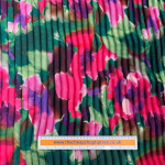 Pink Floral Pleated Plissé