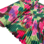 Pink Floral Pleated Plissé