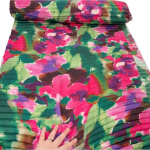 Pink Floral Pleated Plissé
