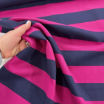 Navy and Pink Canvas Stripe