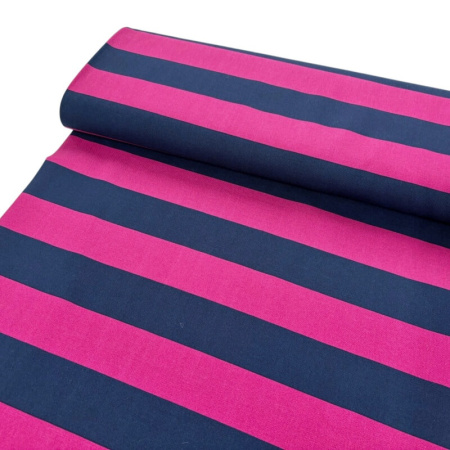 Navy and Pink Canvas Stripe