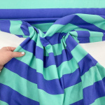 Mint and Blue Canvas Stripe