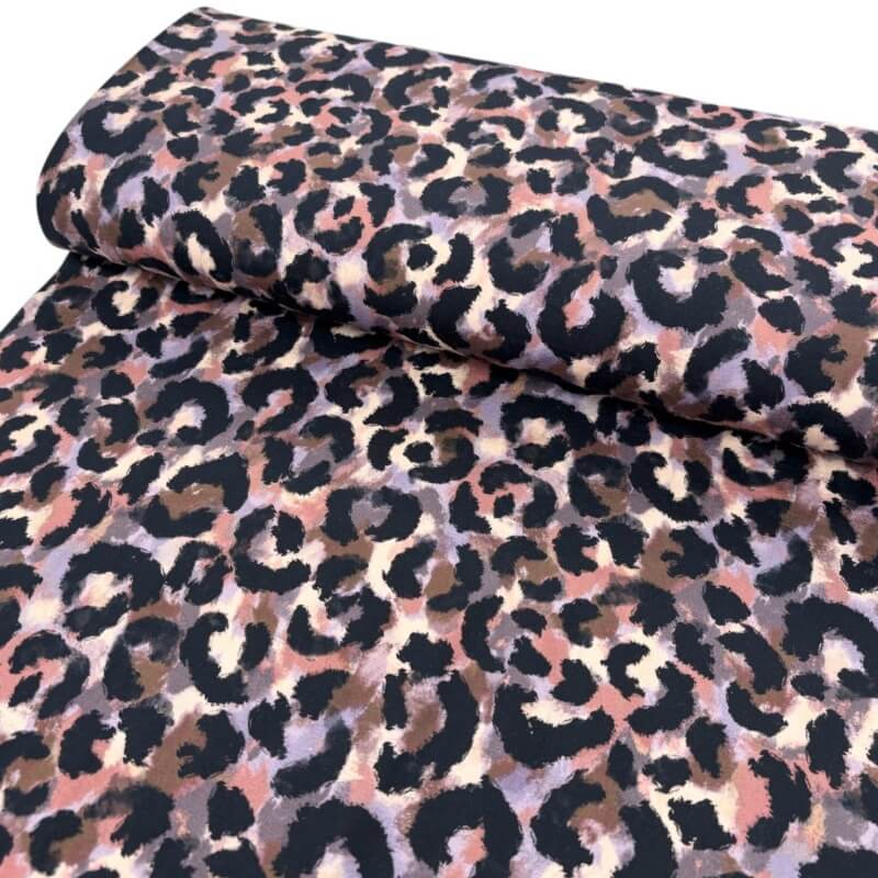 Image of Animal Print Mauve Cotton Jersey