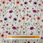 Flower Stems Beige Cotton Jersey