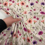 Flower Stems Beige Cotton Jersey