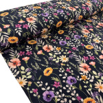 Flower Stems Navy Cotton Jersey