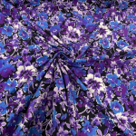Purple Busy Flowers Cotton Jersey