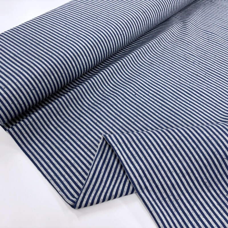 Image of Navy Stripe Yarn Dyed Woven Jacquard