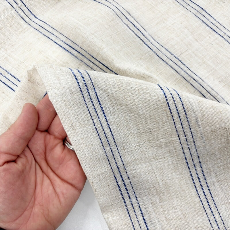 Image of Natural Farmhouse Triple Navy Stripe