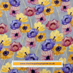 Colourful Anemone Flowers Viscose Challis