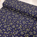 Tiny Lime Flowers Viscose Challis
