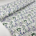 Lilac and Leaves Viscose Dobby