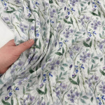 Lilac and Leaves Viscose Dobby