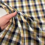 Beige Yarn Dyed Cotton Check Shirting