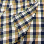 Beige Yarn Dyed Cotton Check Shirting