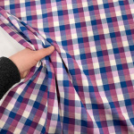 Purple Yarn Dyed Cotton Check Shirting