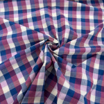 Purple Yarn Dyed Cotton Check Shirting