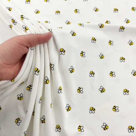 Busy Bees Ivory Cotton Jersey