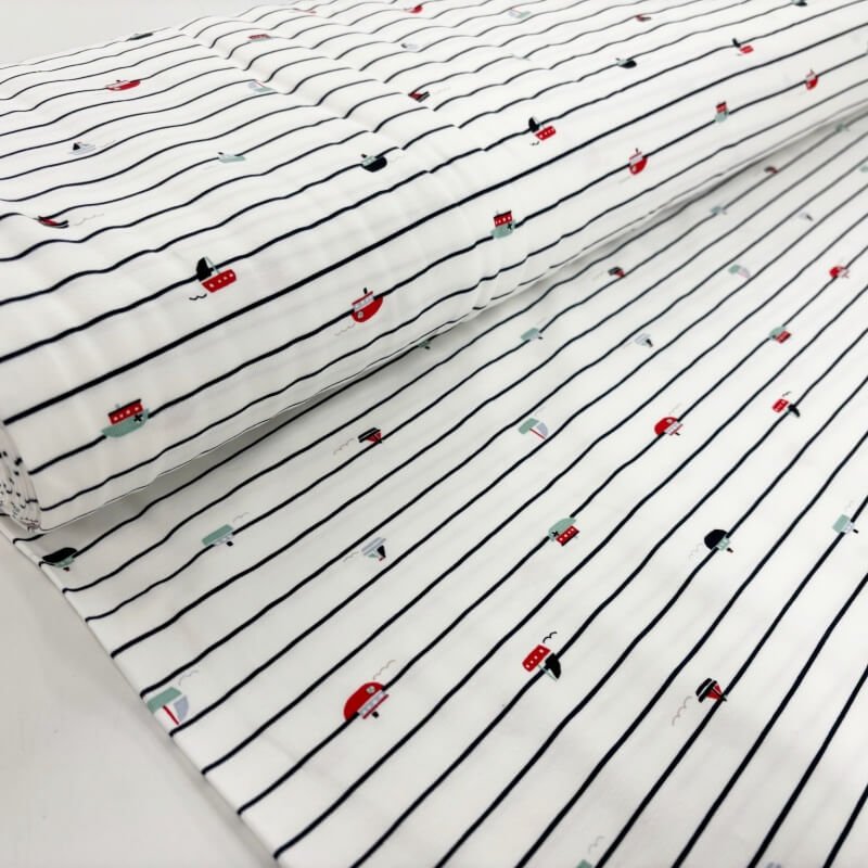 Image of Boat Stripe Cotton Jersey