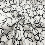 White Circles Linen Rayon Blend
