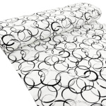 White Circles Linen Rayon Blend