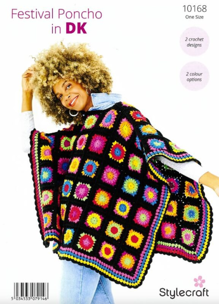 Stylecraft Crochet Festival Poncho and Blanket Pattern 10168