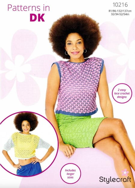 Stylecraft Crochet Ladies Top and Sweater Pattern 10216