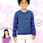 Stylecraft Girls and Boys Round Neck Sweaters Pattern 10225