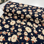 Navy Floral Washed Rayon Cotton