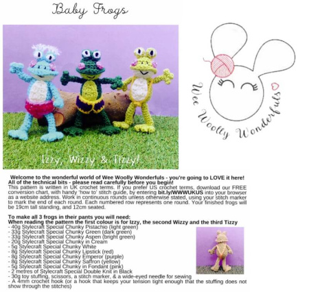 Wee Woolly Wonderful Baby Frogs Patterns
