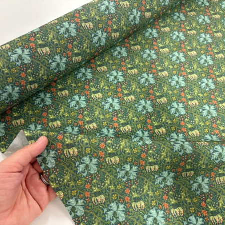 Golden Lily Green Polycotton