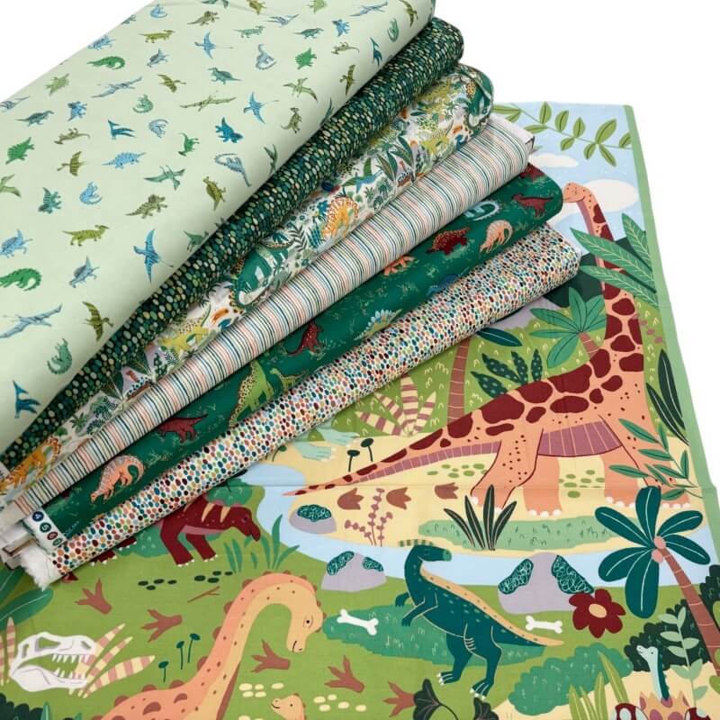 Image of Prehistoric Pals Dinosaur Quilting Cottons