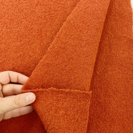 Rust Boiled Wool Fabric