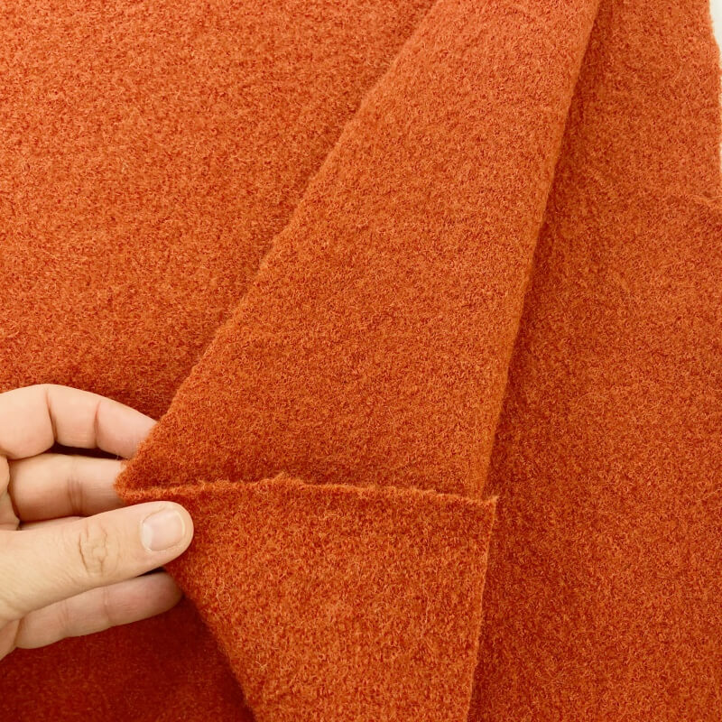 Image of Rust Boiled Wool Fabric