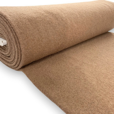 Beige Brown Boiled Wool Fabric