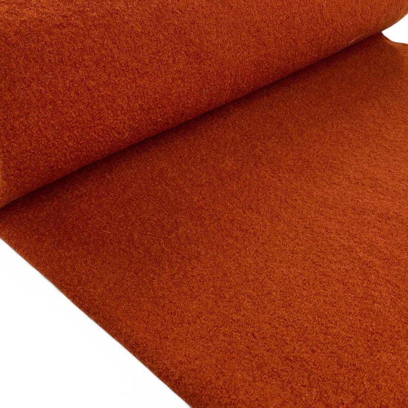 Terracotta Boiled Wool Fabric
