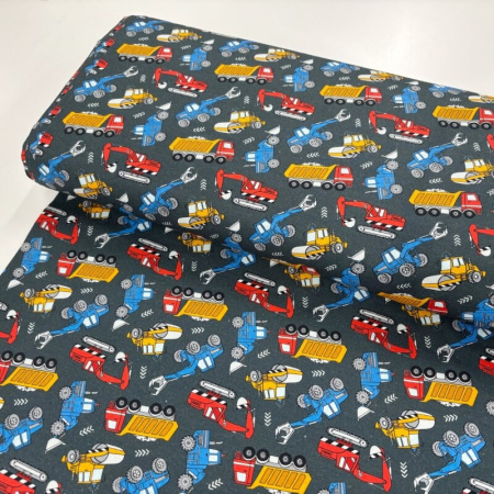 Construction Vehicles Quilting Cotton