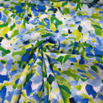 Lime Abstract Floral Linen Rayon