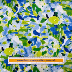 Lime Abstract Floral Linen Rayon