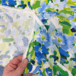 Lime Abstract Floral Linen Rayon