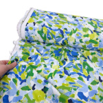 Lime Abstract Floral Linen Rayon
